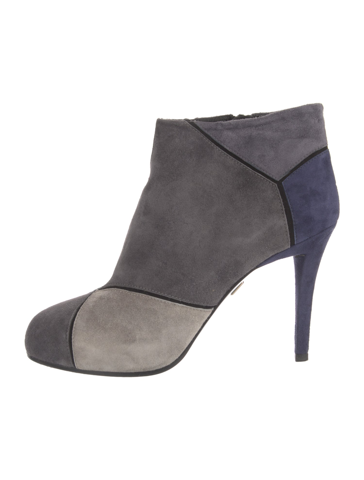 Roger Vivier Suede Colorblock Pattern Boots