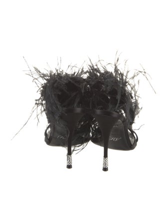 Roger Vivier Satin Crystal Embellishments Slingback Sandals