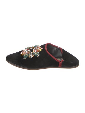Roger Vivier Flats Velvet Mules IT 37.5 | 7.5