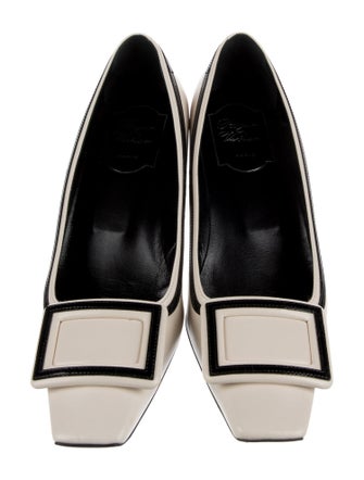 Roger Vivier Leather Colorblock Pattern Pumps