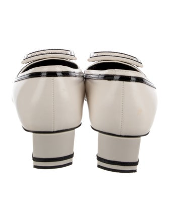 Roger Vivier Leather Colorblock Pattern Pumps