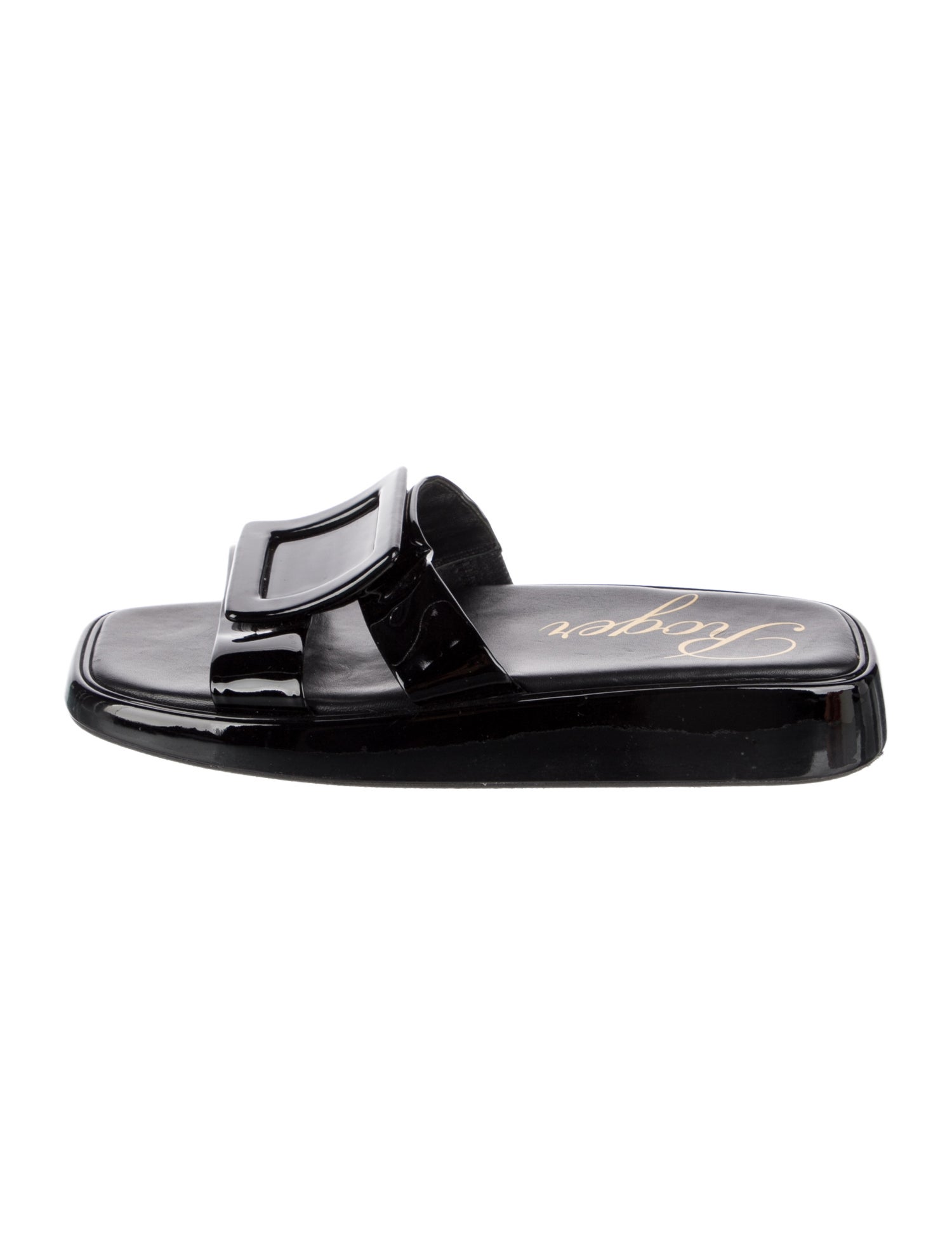 Roger Vivier Patent Leather Slides