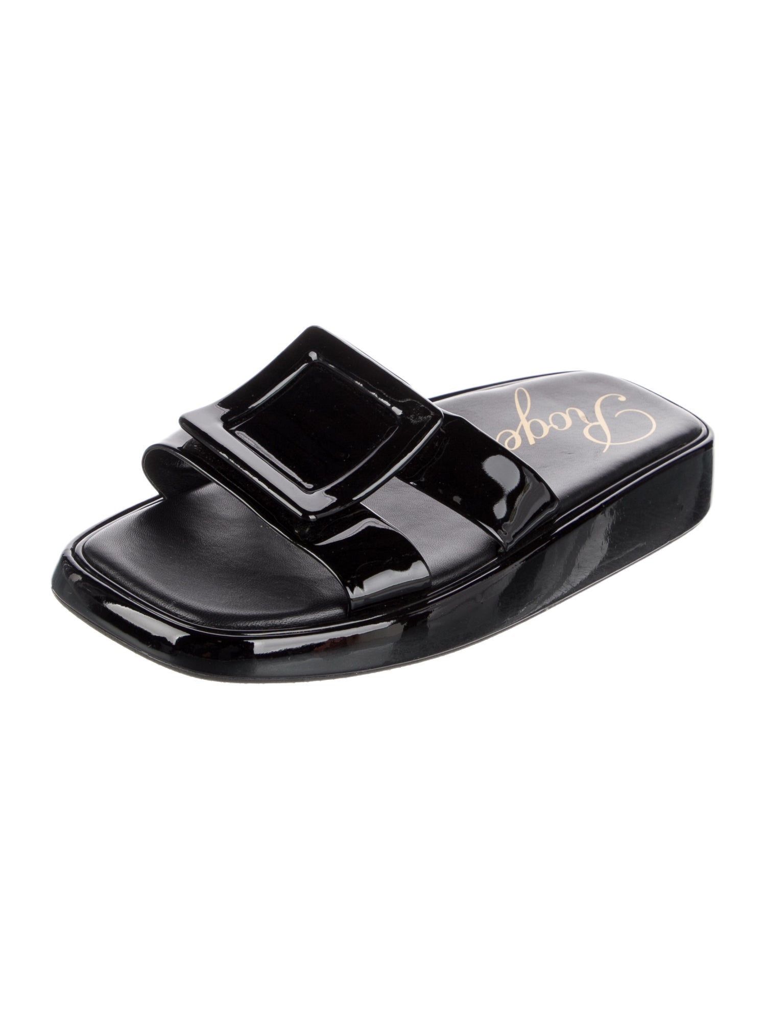 Roger Vivier Patent Leather Slides
