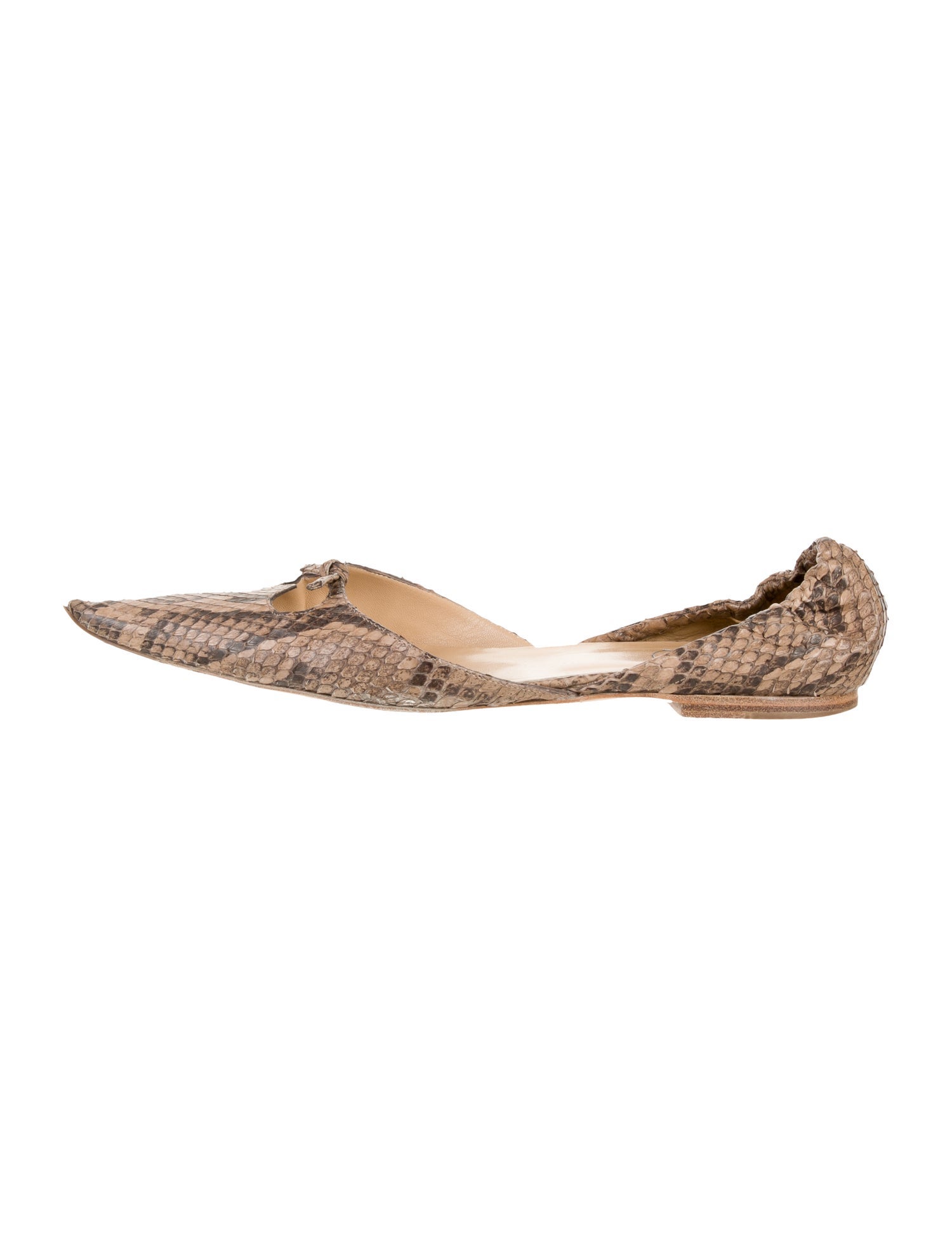 Roger Vivier Snakeskin Animal Print D'Orsay Flats