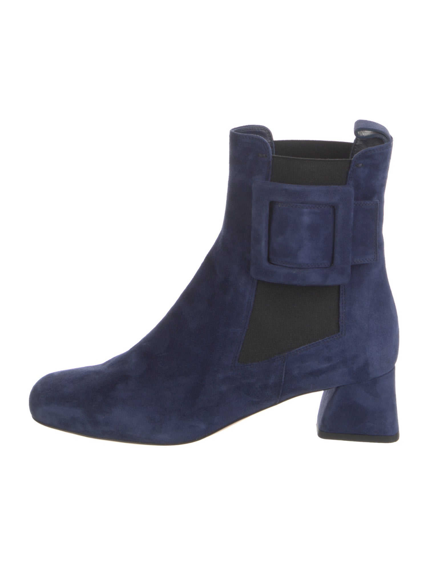 Roger Vivier Suede Colorblock Pattern Chelsea Boots