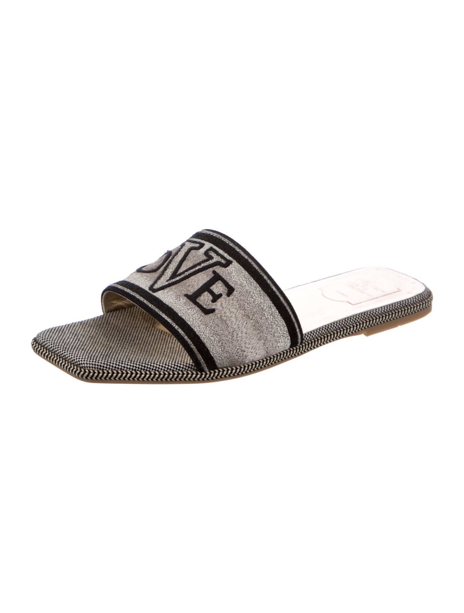 Roger Vivier Printed Embroidered Accent Flats