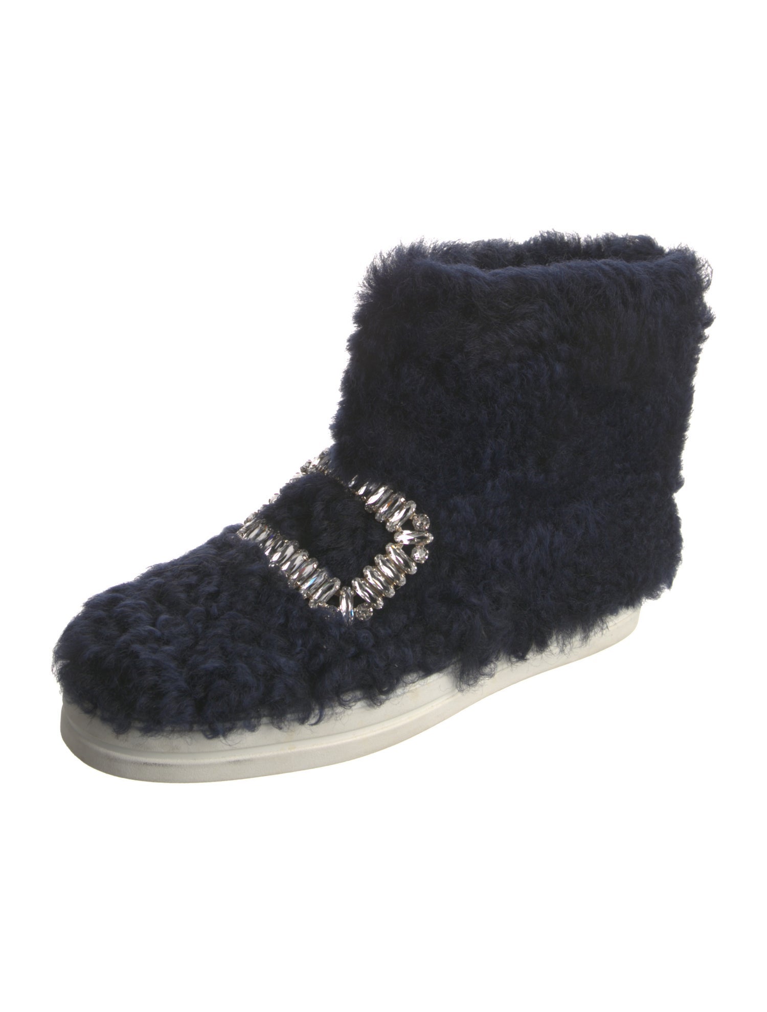 Roger Vivier Shearling Colorblock Pattern Boots