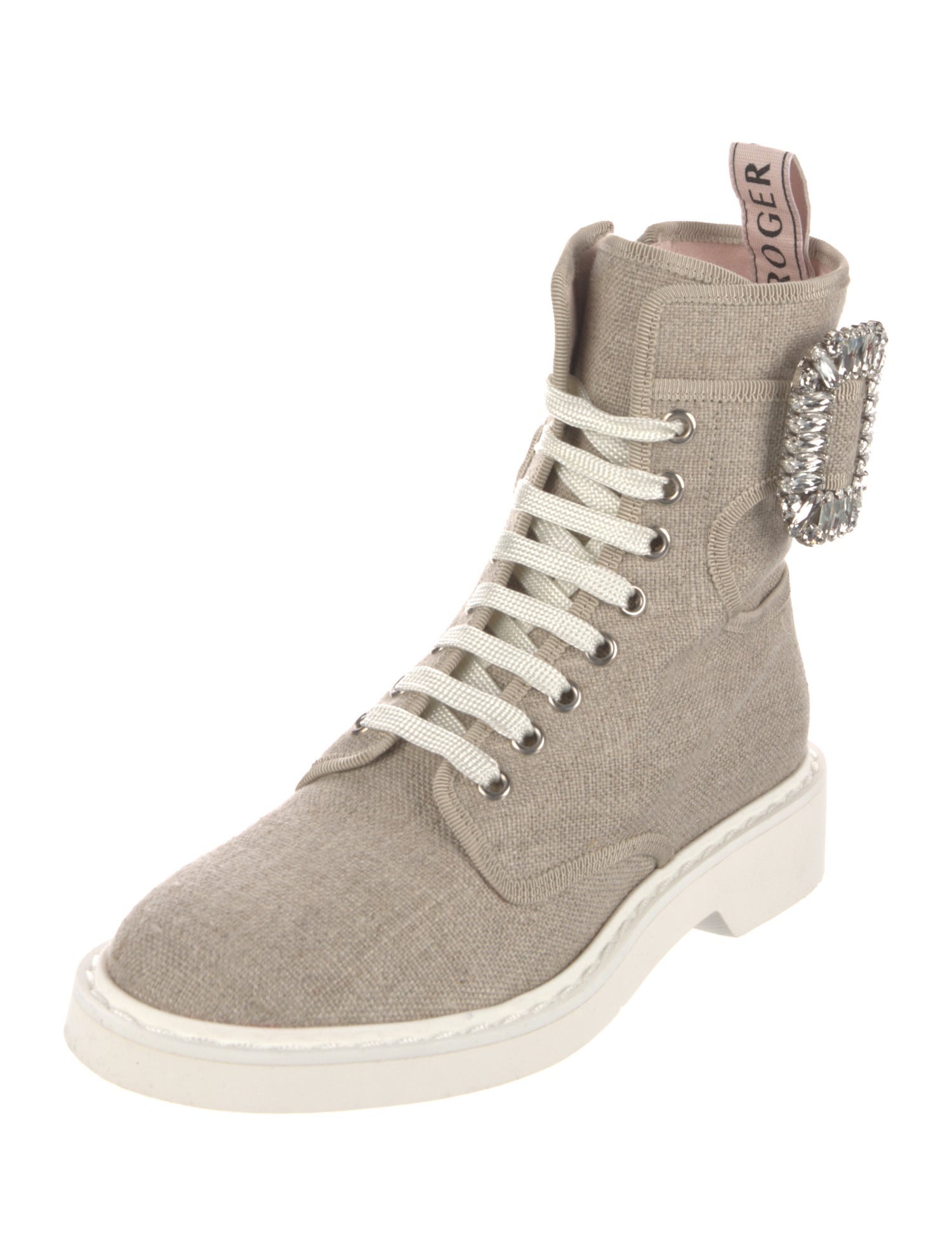 Roger Vivier Crystal Embellishments Combat Boots w/ Tags