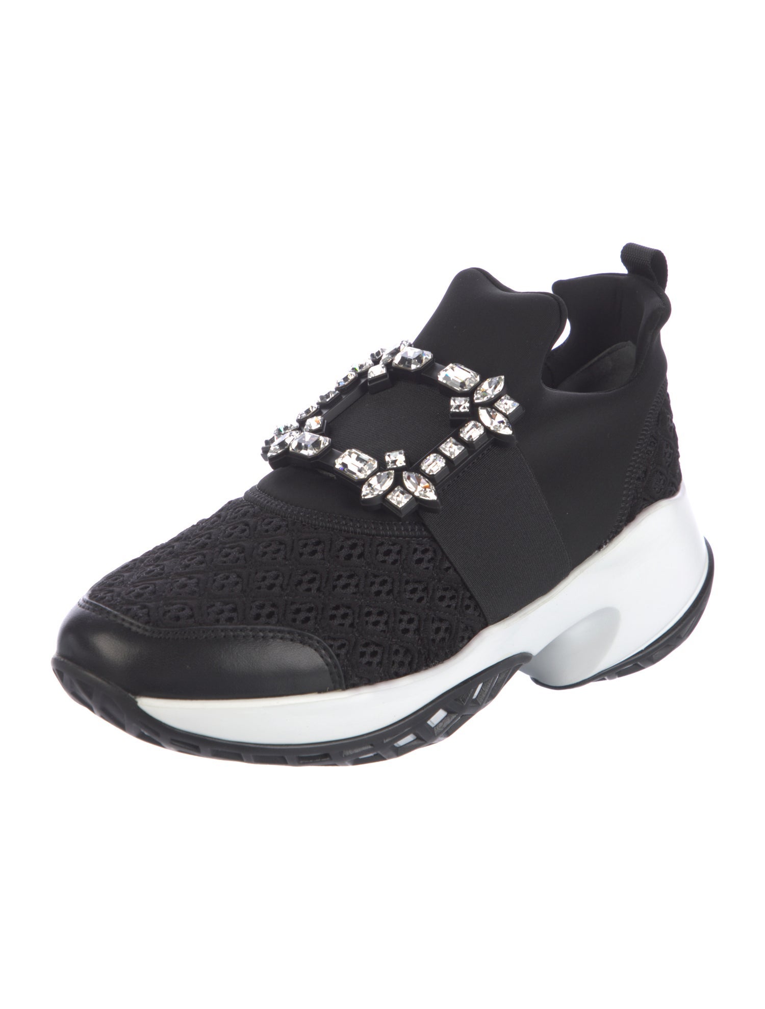Roger Vivier Mesh Crystal Embellishments Athletic Sneakers