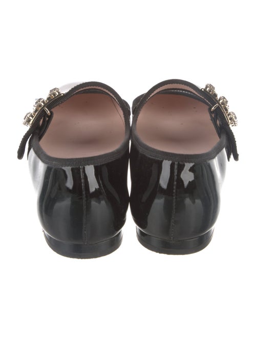 Roger Vivier Patent Leather Crystal Embellishments Mary Jane Flats
