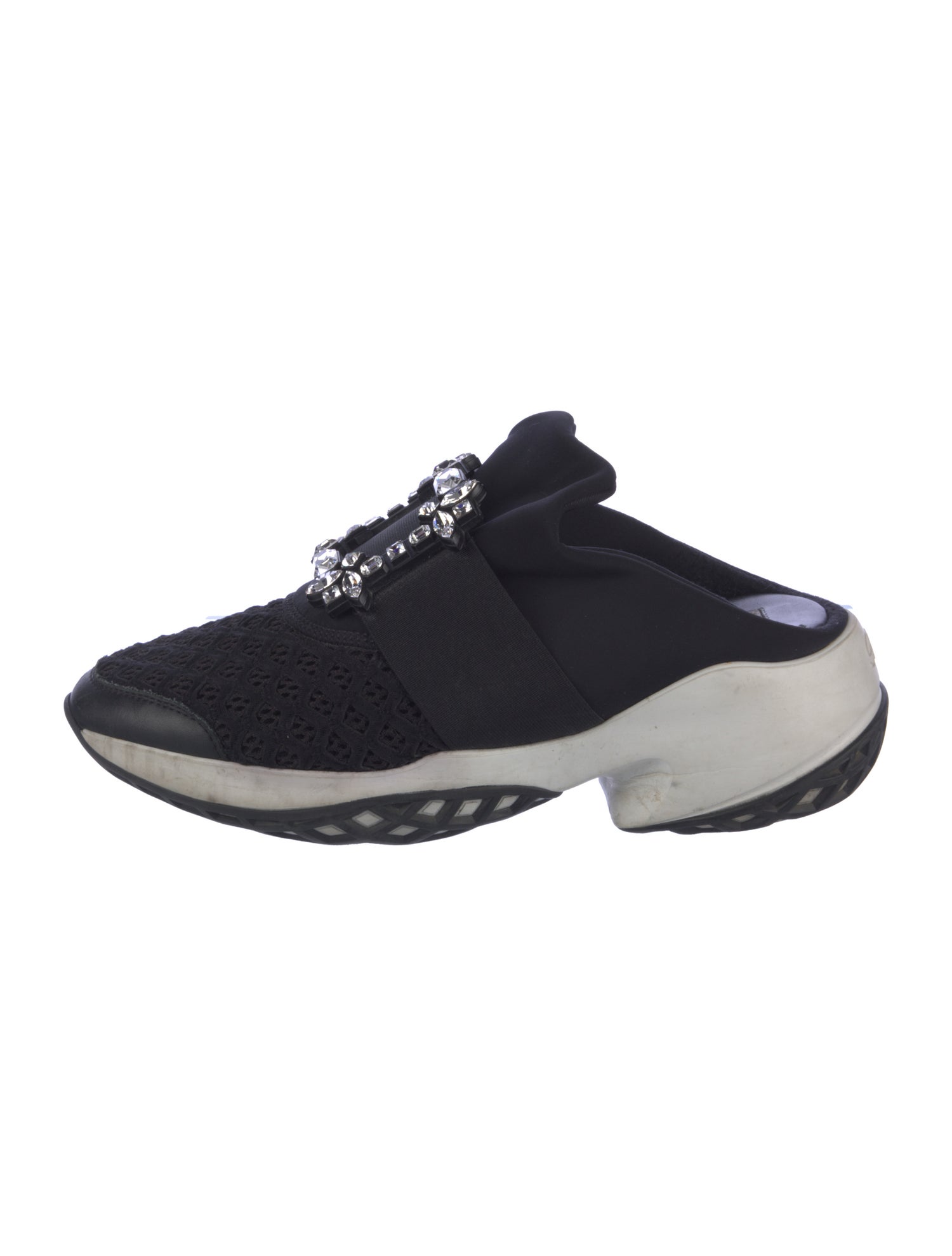 Roger Vivier Mesh Crystal Embellishments Athletic Sneakers