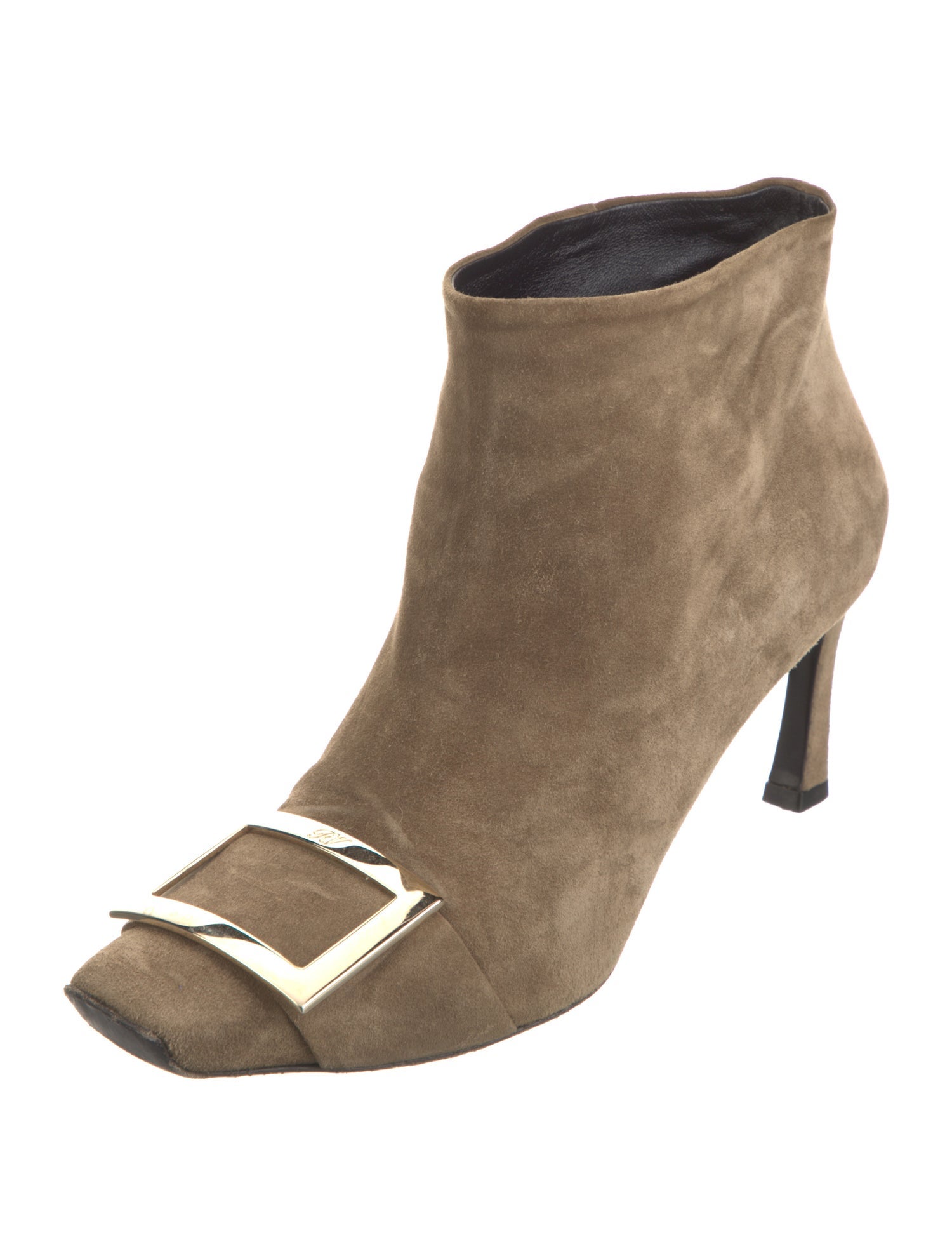 Roger Vivier Suede Animal Print Boots