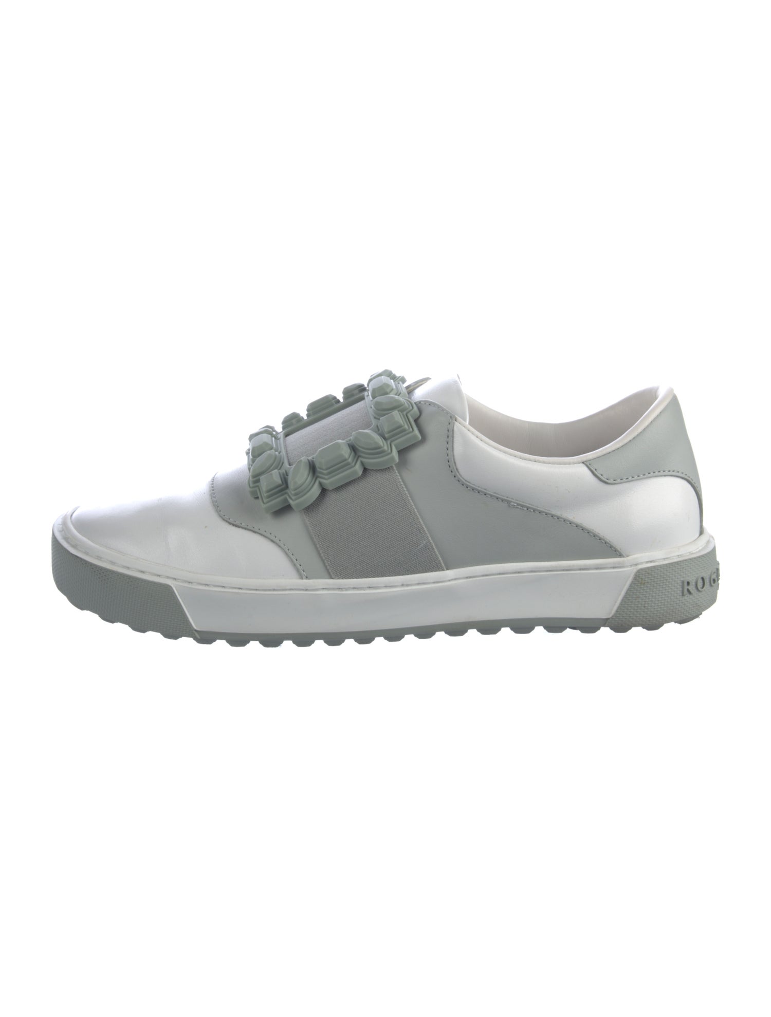 Roger Vivier Leather Colorblock Pattern Sneakers