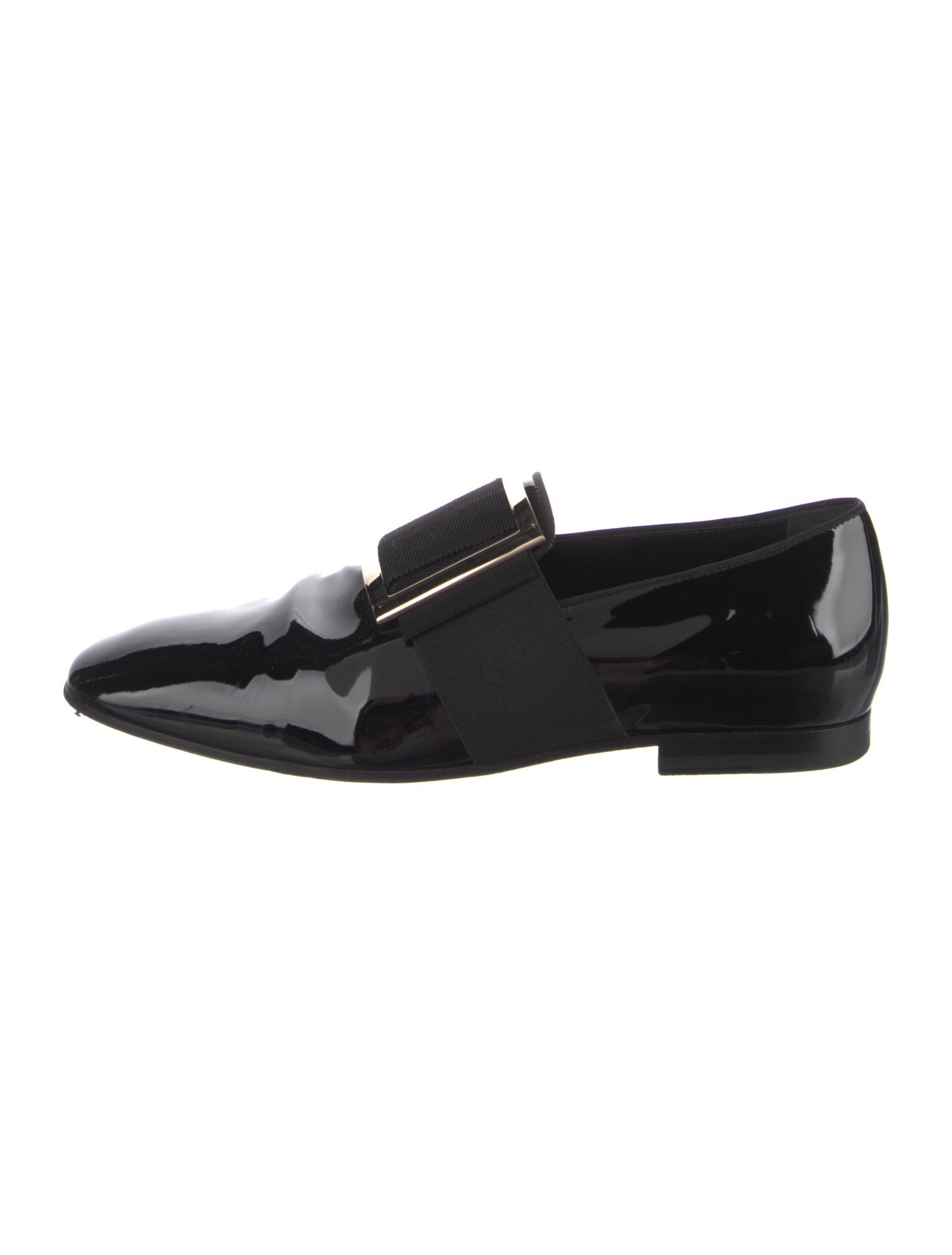 Roger Vivier Patent Leather Grosgrain Trim Monk Straps