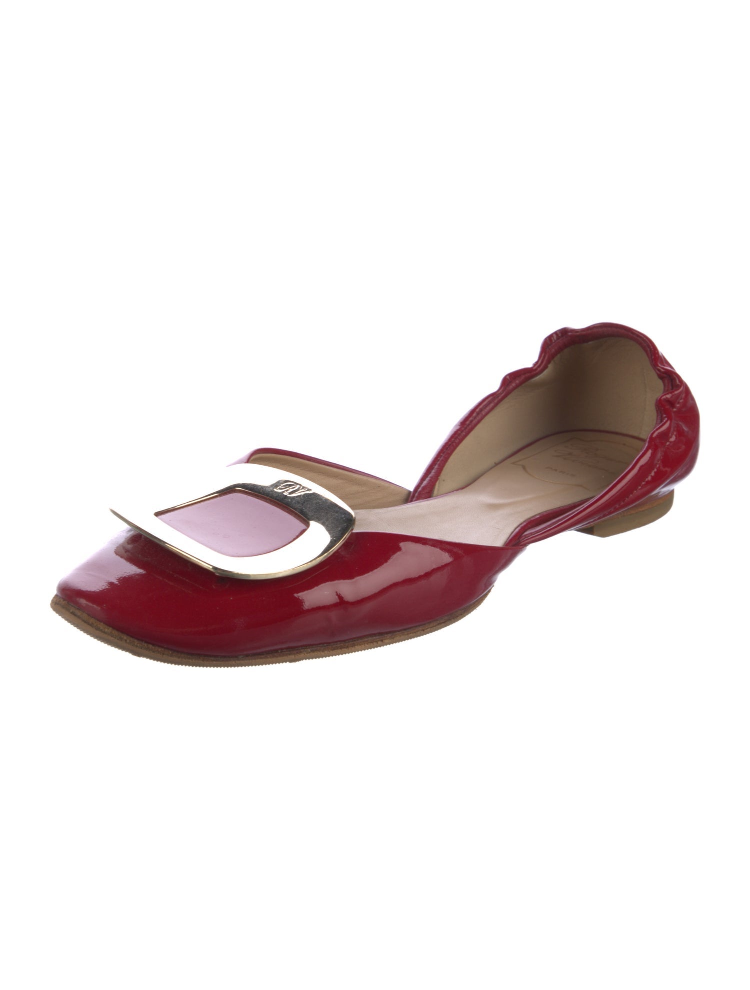 Roger Vivier Patent Leather D'Orsay Flats