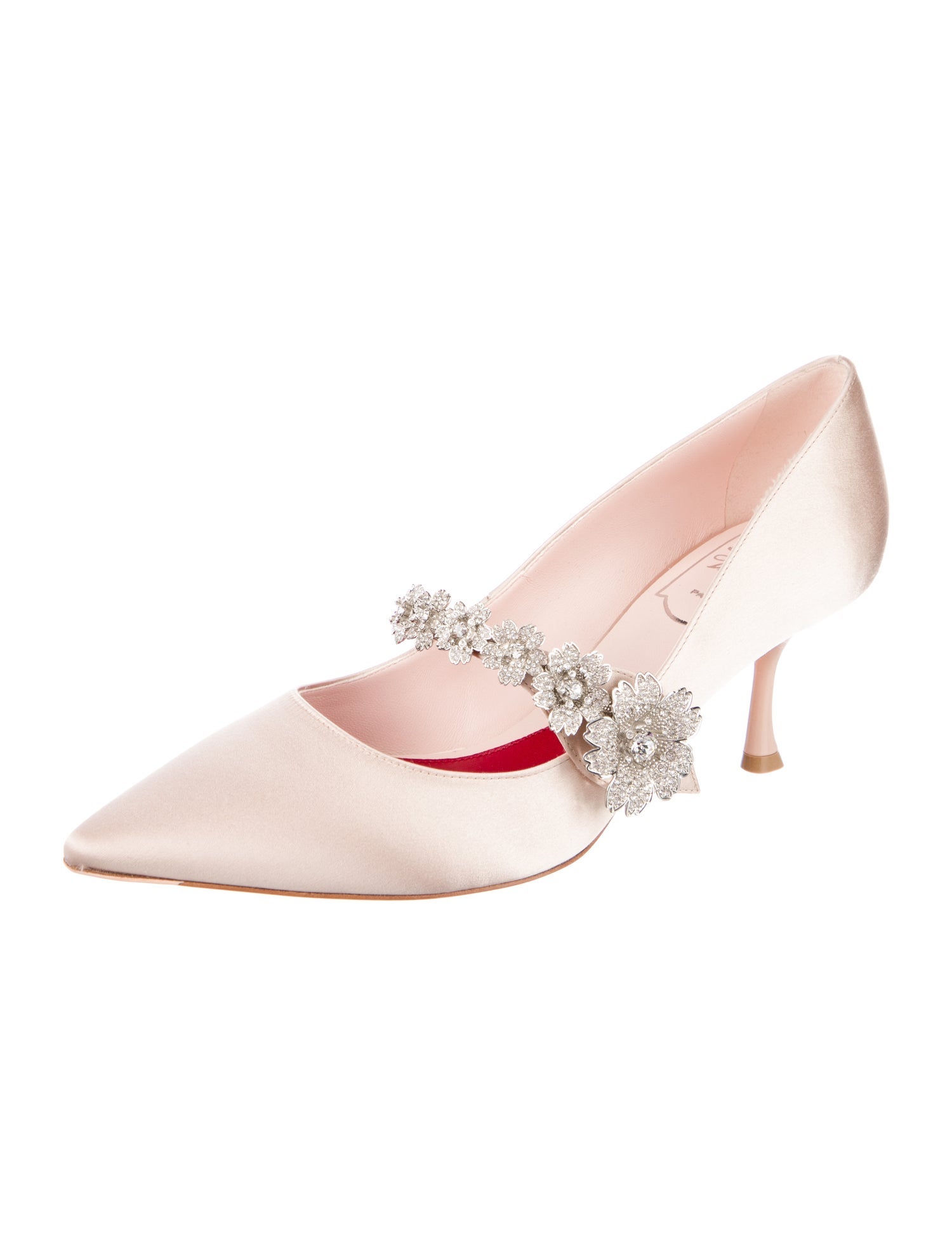 Roger Vivier Satin Crystal Embellishments Pumps w/ Tags