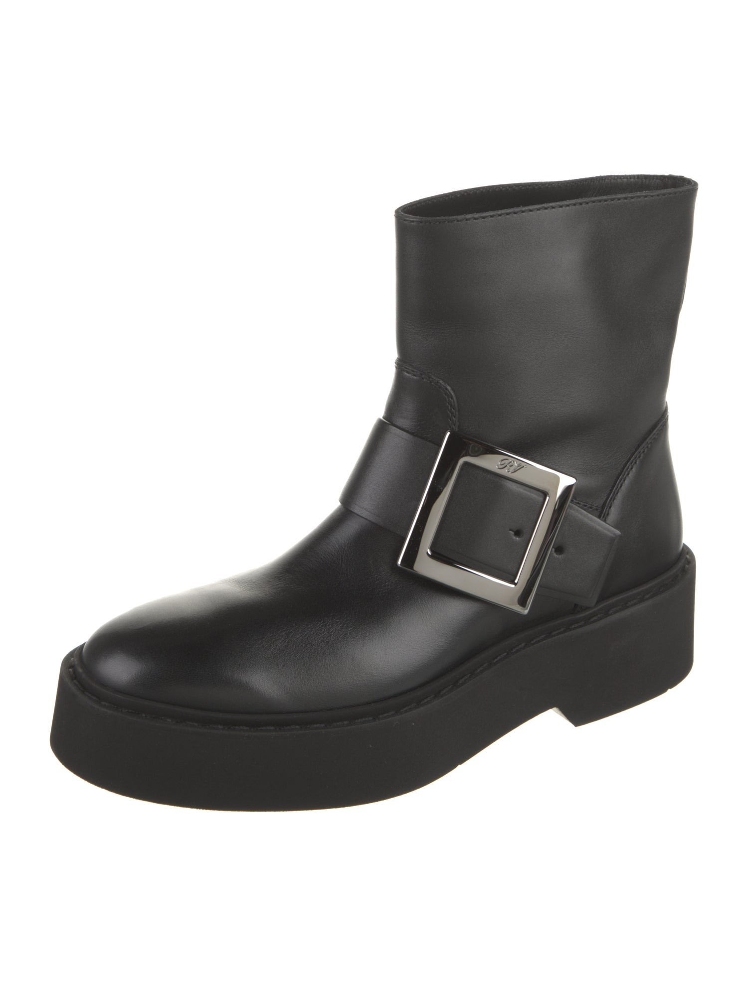 Roger Vivier Leather Moto Boots