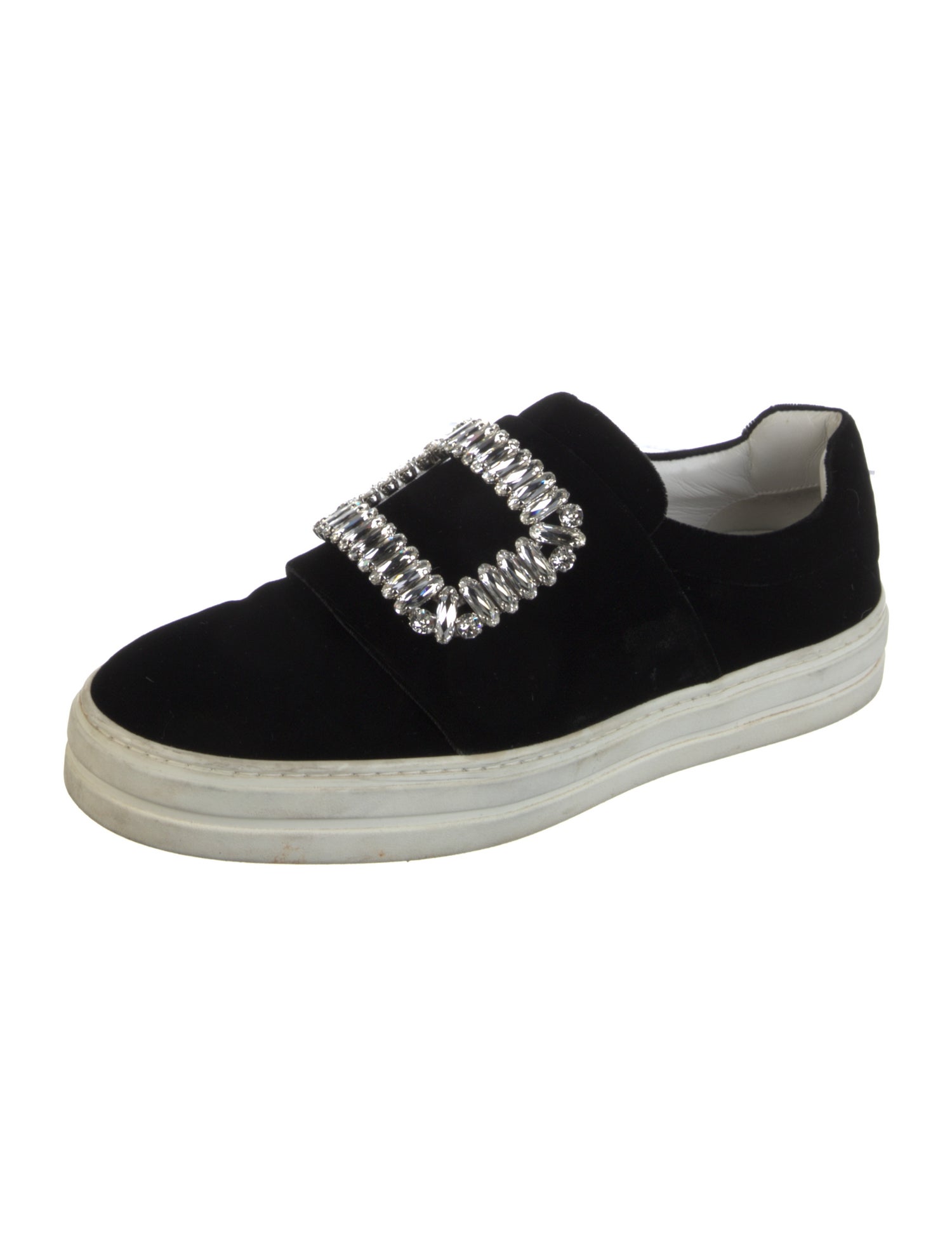 Roger Vivier Velvet Crystal Embellishments Sneakers
