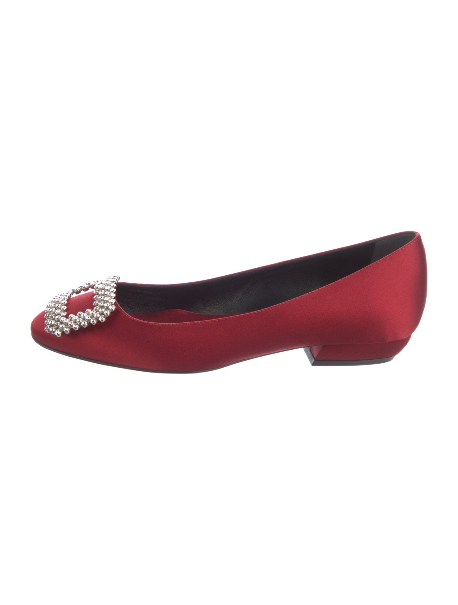 Roger Vivier Satin Sequin Embellishments Ballet Flats