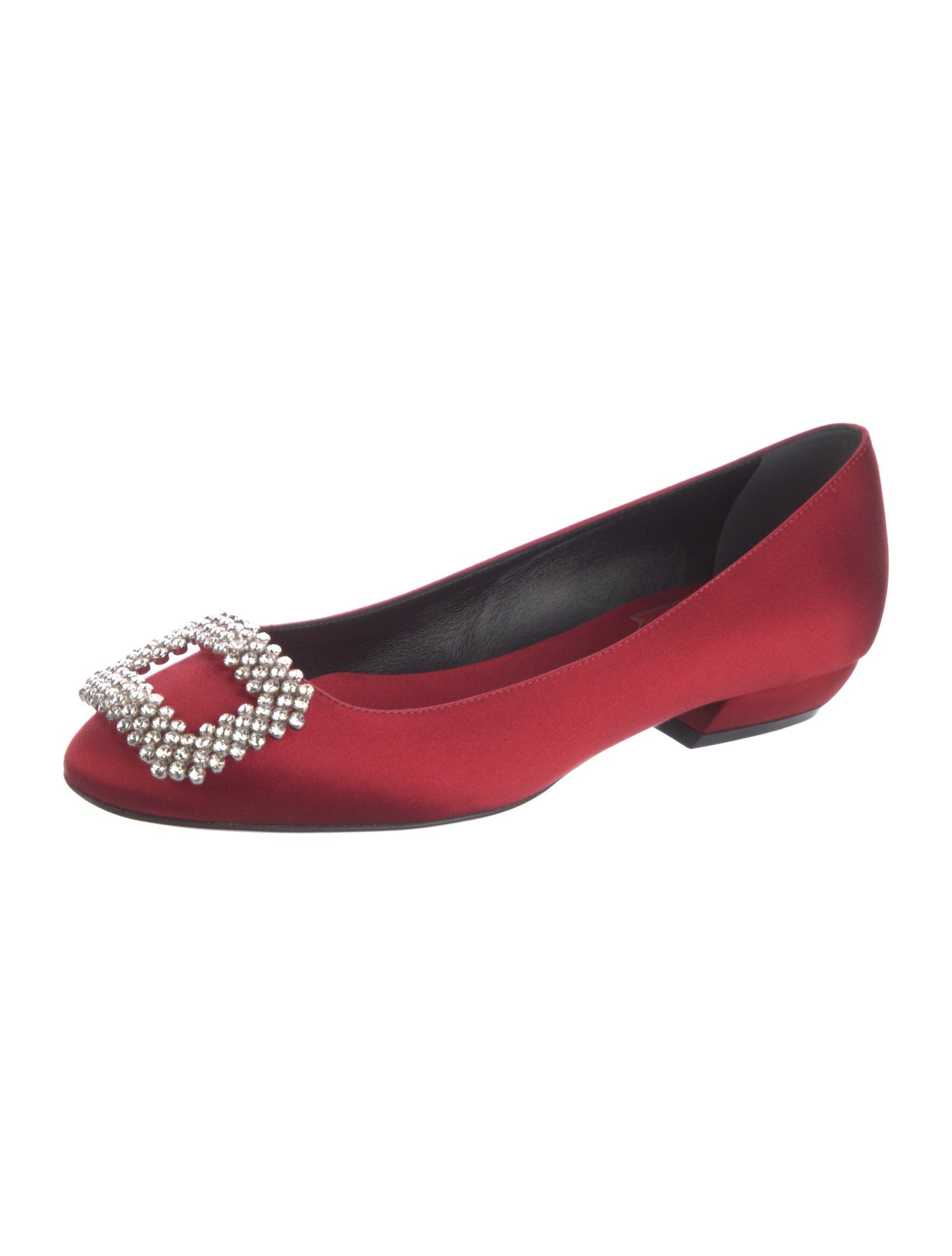 Roger Vivier Satin Sequin Embellishments Ballet Flats