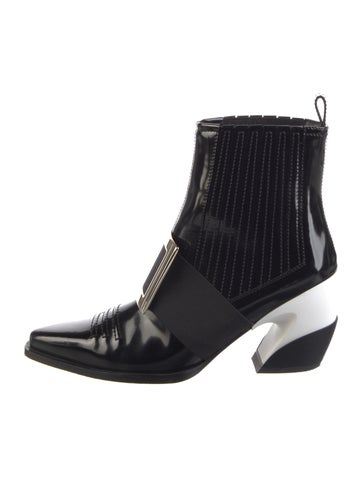 Pre-owned Roger Vivier Patent Leather Chelsea Boots In Multi