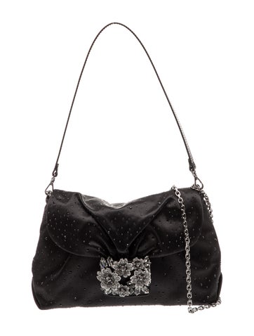Pre-owned Roger Vivier Leather Shoulder Bag In Black