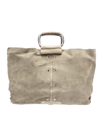 Pre-owned Roger Vivier Suede Top Handle Bag In Gray