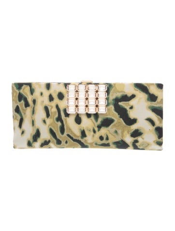Pre-owned Roger Vivier Canvas Clutch In Neutral