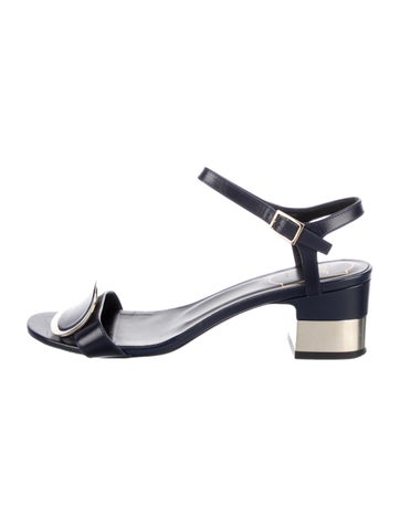 Pre-owned Roger Vivier Leather Sandals In Blue