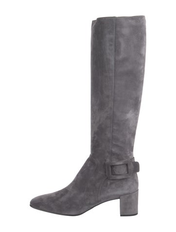 Pre-owned Roger Vivier Suede Boots W/ Tags In Blue