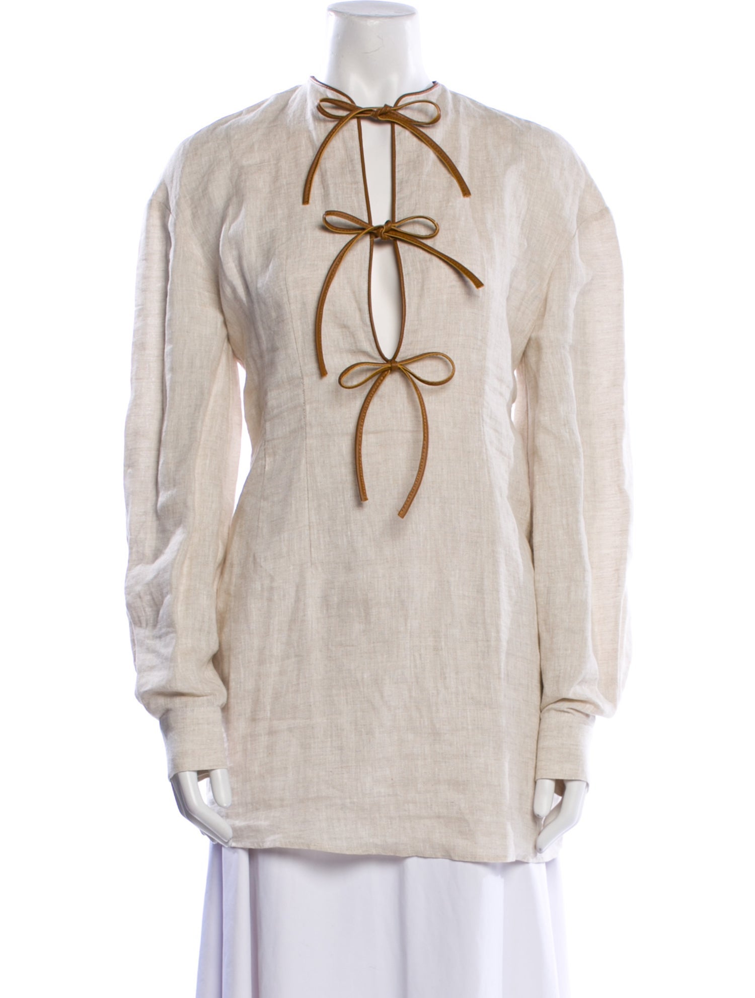 Rowen Rose Linen Tie Neck Tunic