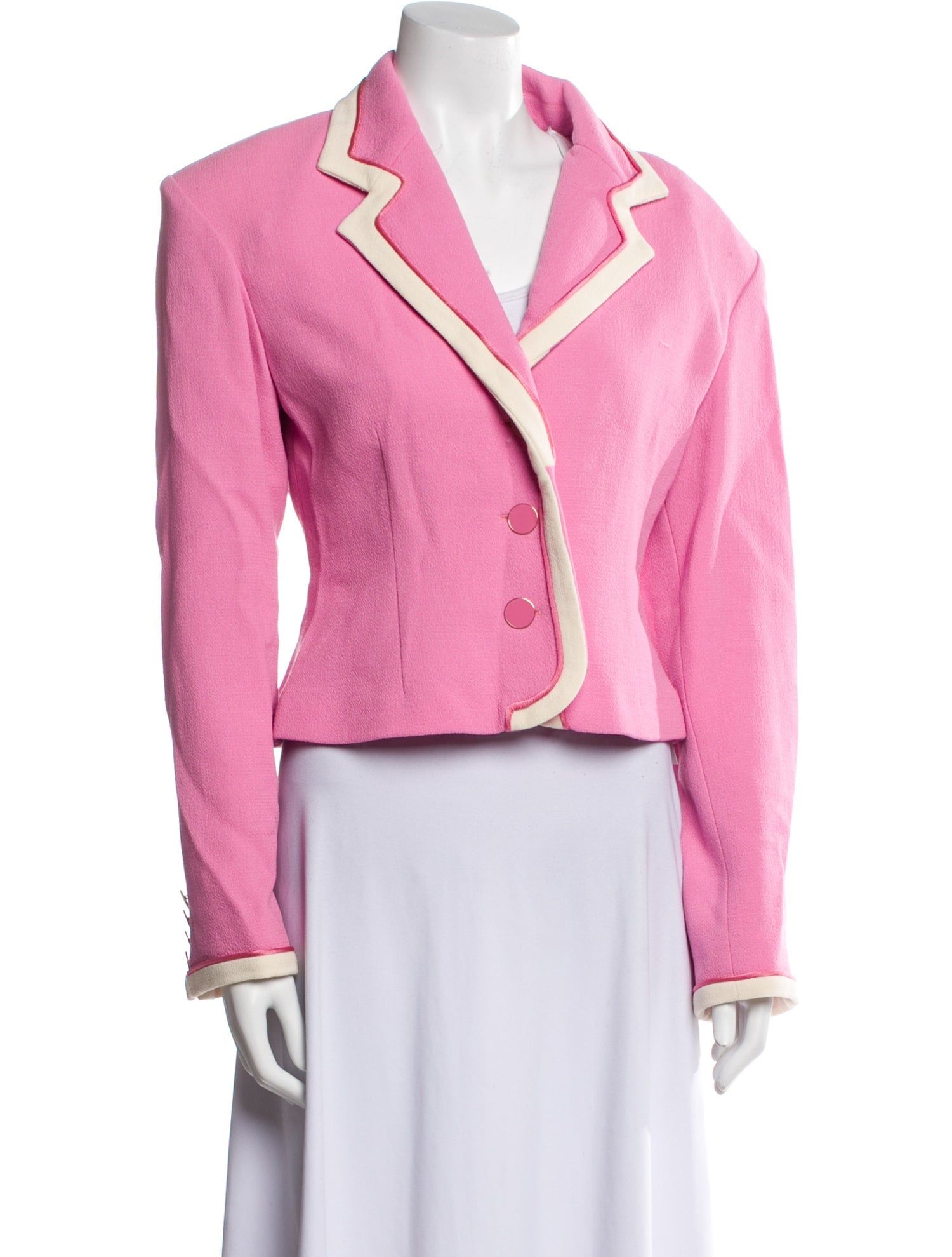 Rowen Rose Virgin Wool Colorblock Pattern Evening Jacket w/ Tags