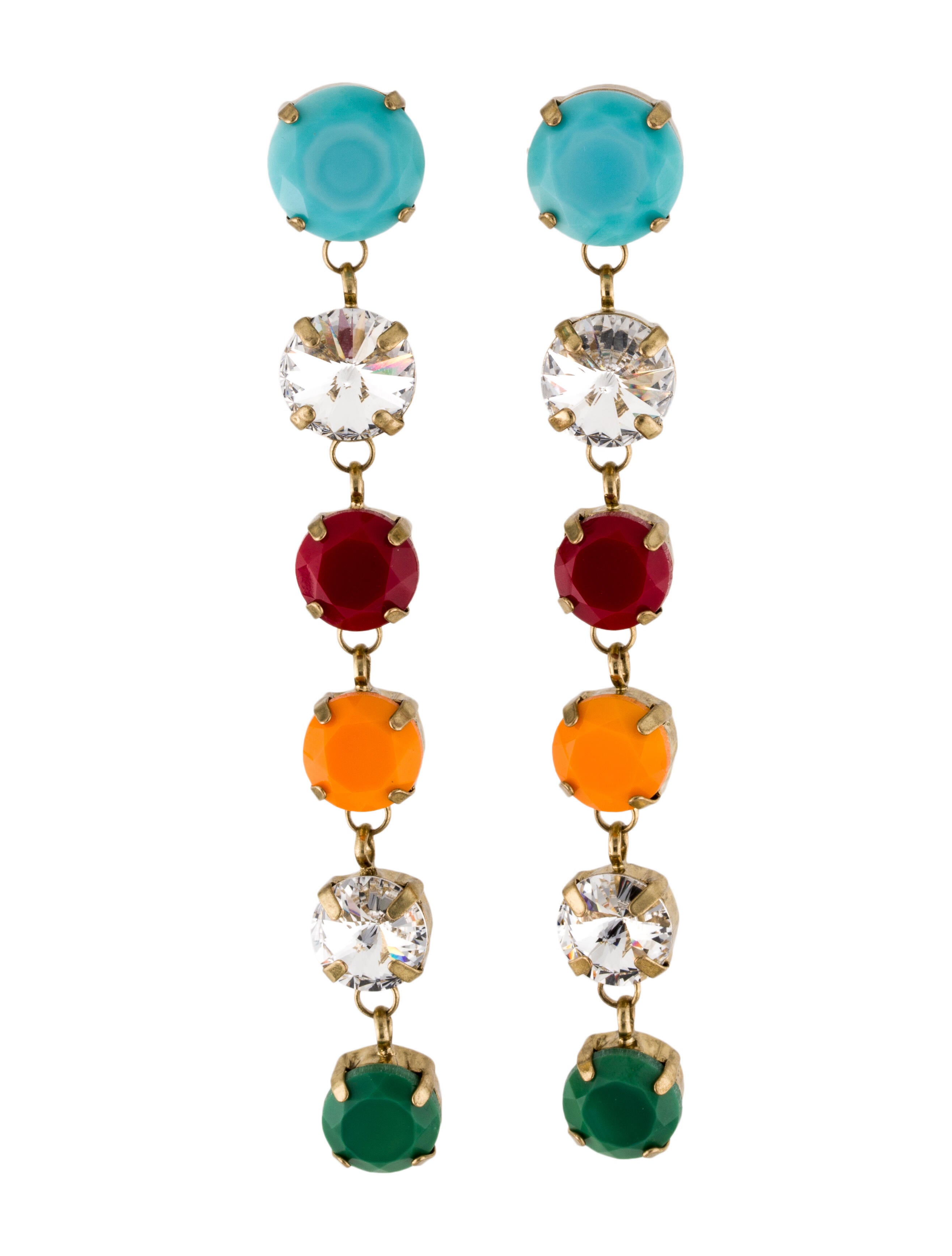 Roxanne Two Tone Pave Drop Earrings main image 0