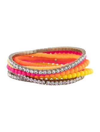 Roxanne Assoulin Crystal & Beaded Stretch Set of Nine Bracelets