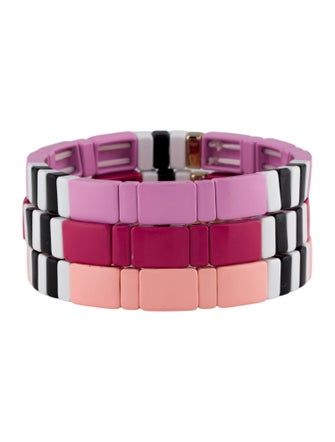 Roxanne Assoulin Enamel Set of Three Bead Stretch Bracelets