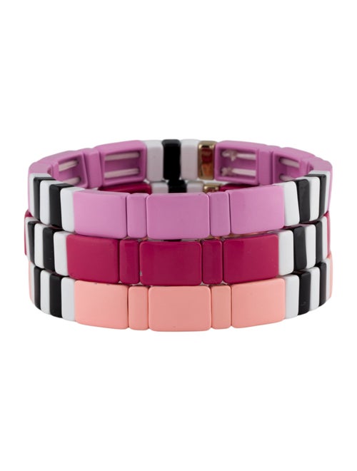 Roxanne Assoulin Enamel Set of Three Bead Stretch Bracelets