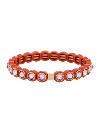 Roxanne Assoulin Crystal & Enamel Stretch Bangle Bracelet