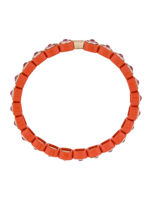 Roxanne Assoulin Crystal & Enamel Stretch Bangle Bracelet