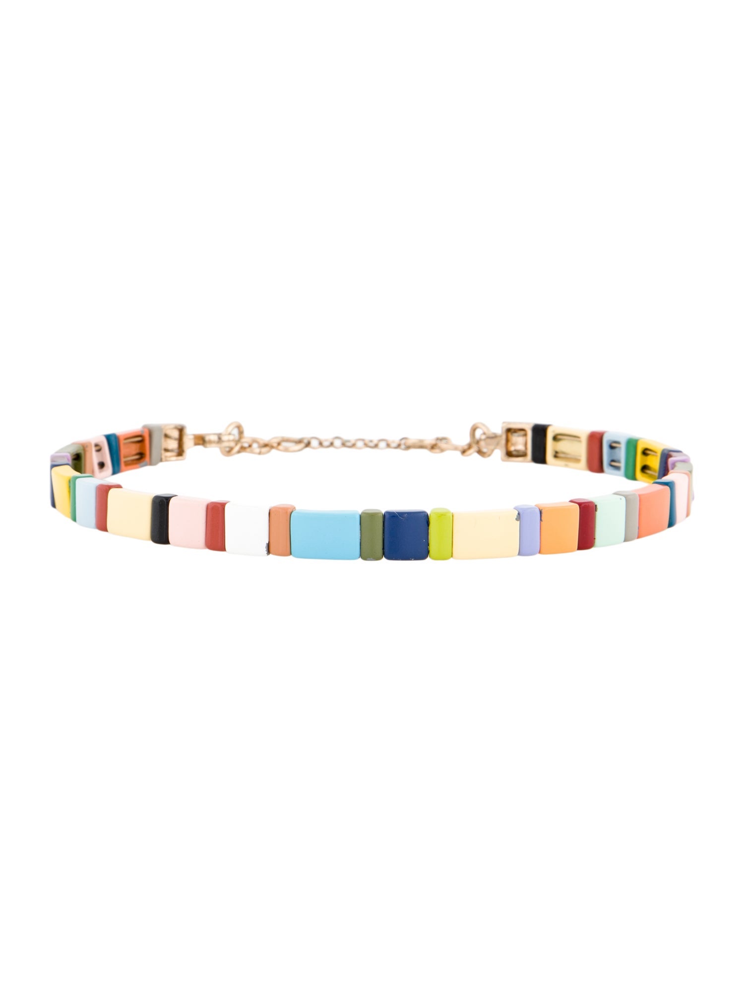Roxanne Assoulin Enamel Rainbow Brite Block Party Choker Necklace