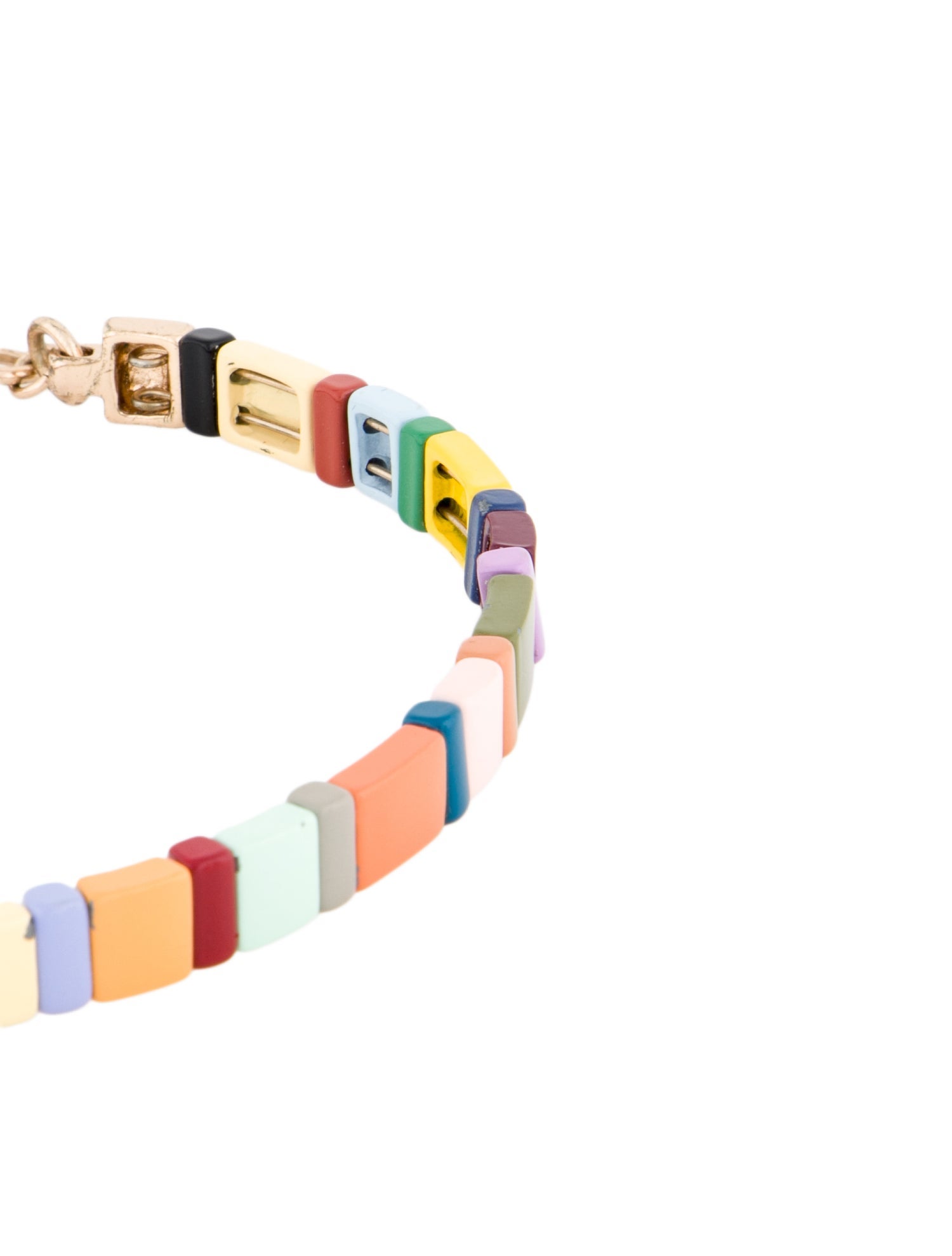 Roxanne Assoulin Enamel Rainbow Brite Block Party Choker Necklace