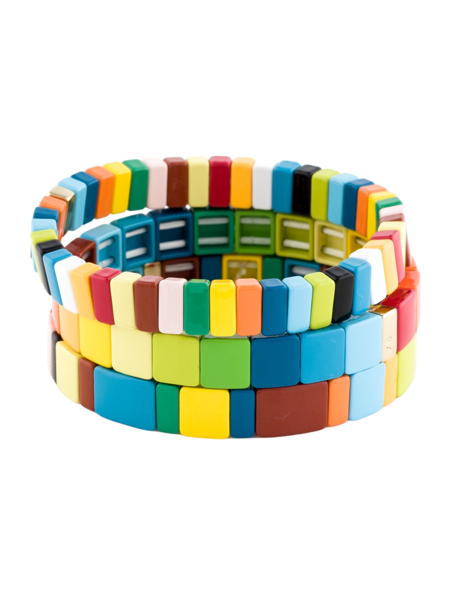 Roxanne Assoulin Enamel Rainbow Brite Set Of Three Bead Bracelet