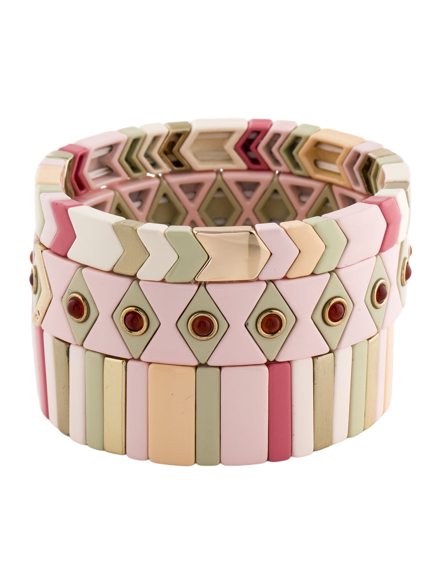 Roxanne Assoulin Enamel Set-Of-Three Stretch Bracelet