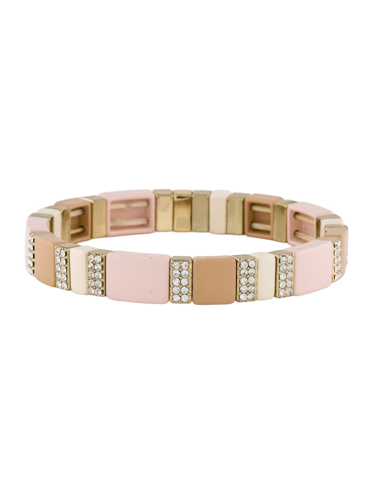 Roxanne Assoulin Crystal & Enamel "Pink Sand" Stretch Bangle