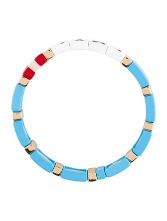 Roxanne Assoulin Enamel Custom " LOVE" Stretch Bangle Bracelet