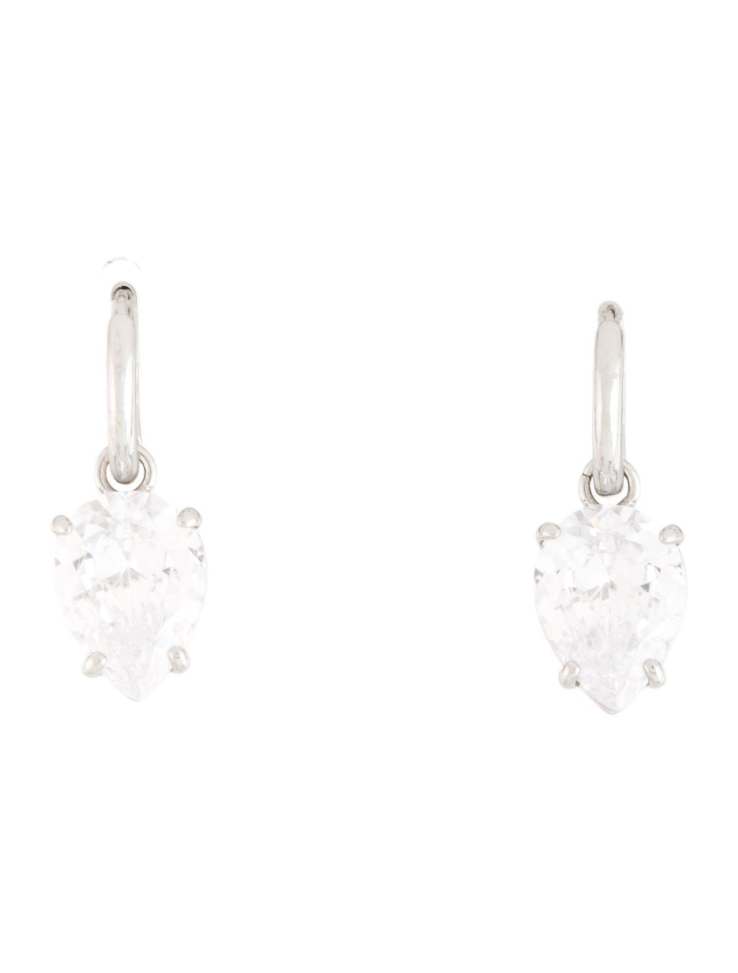 Roxanne Assoulin Crystal Tear Drop Drop Hoop Earrings