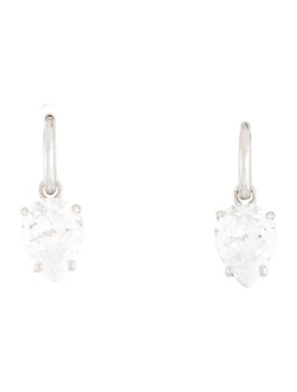 Roxanne Assoulin Crystal Tear Drop Drop Hoop Earrings