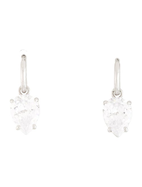 Roxanne Assoulin Crystal Tear Drop Drop Hoop Earrings
