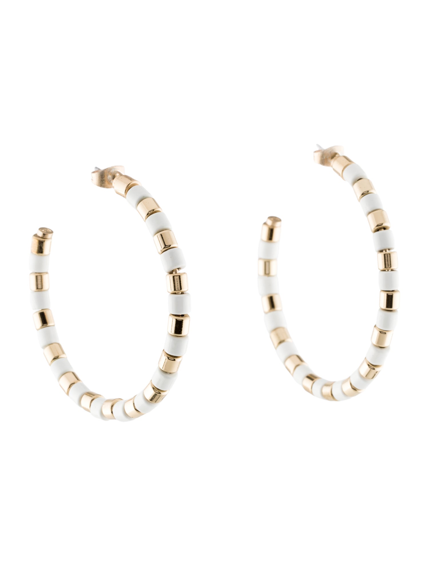 Roxanne Assoulin Enamel Lily U-Tube Hoop Earrings