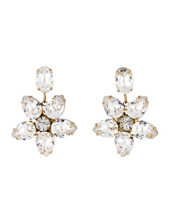 Roxanne Assoulin Crystal Floral Clip-On Earrings