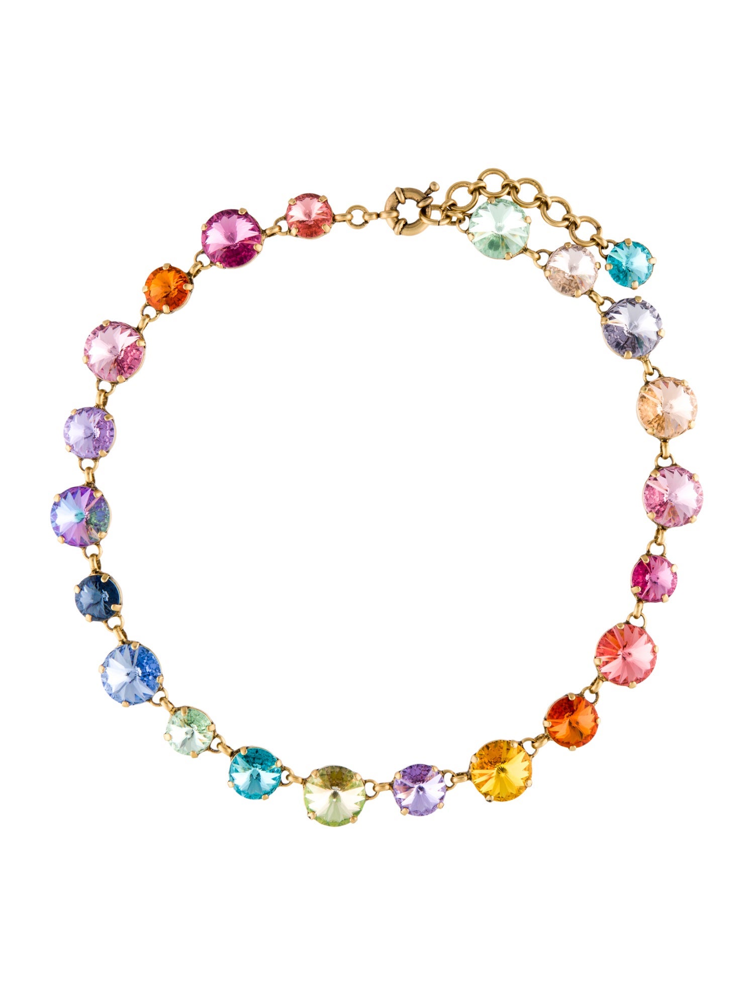Roxanne Assoulin Technicolor Rainbow Crystal Collar Necklace